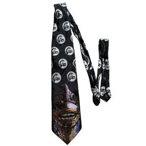 Jurassic Park Brachiosaur Brontosaurus Blue Necktie Made in USA Dinosaur Vintage